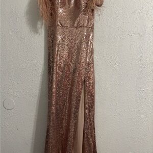Elegant Sequin Gold Dress